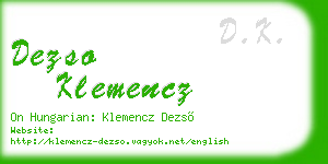 dezso klemencz business card