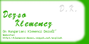 dezso klemencz business card